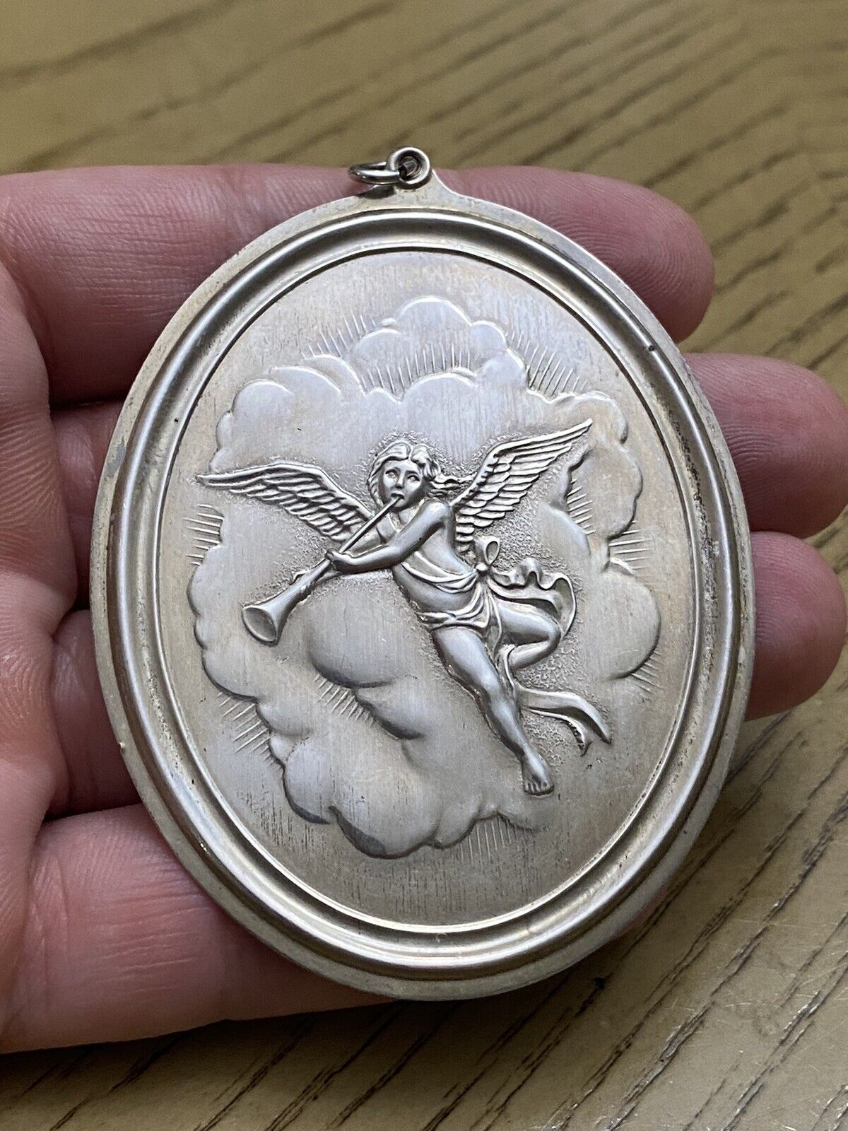 Vintge 1973 Oneida Heirloom Sterling Silver Christmas Medallion Pendant Ornament