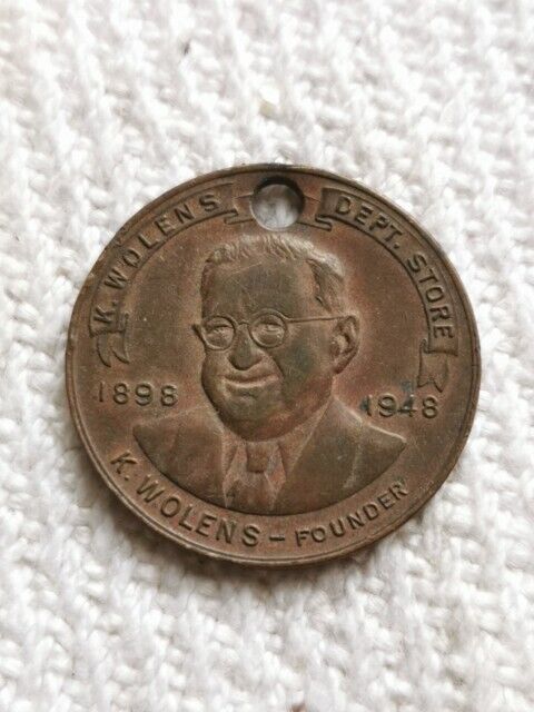 Wolens Dept. Store, 1948 50th Anniversary Token RARE VINTAGE DEPARTMENT STORE