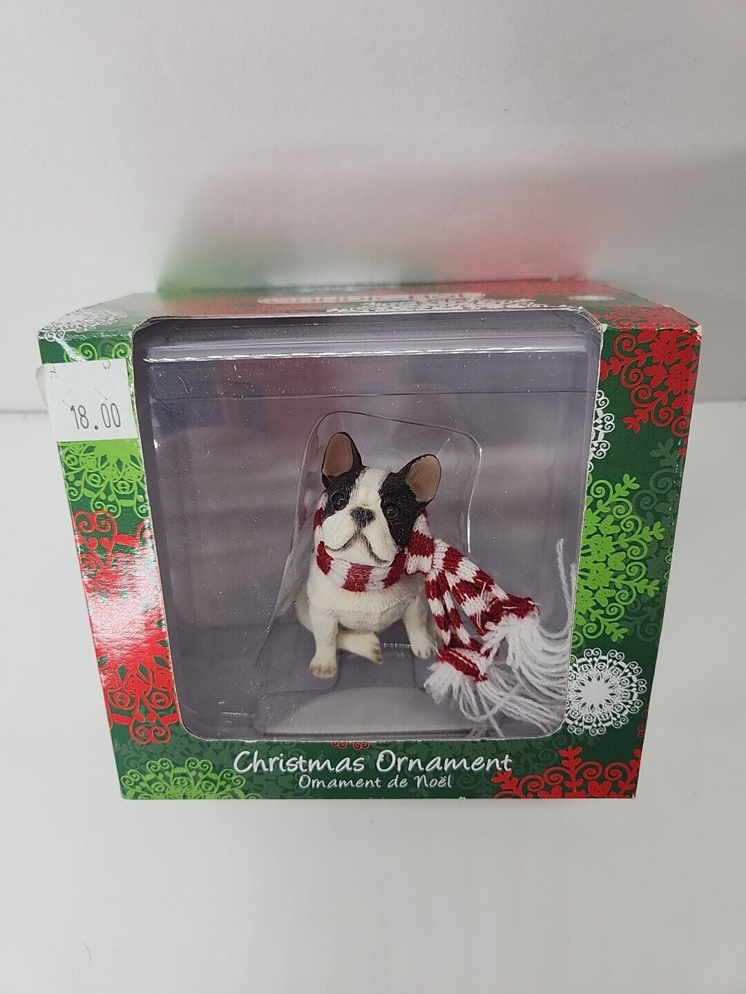 Sandicast French Bulldog Christmas Ornament Hand Cast and Hand Painted