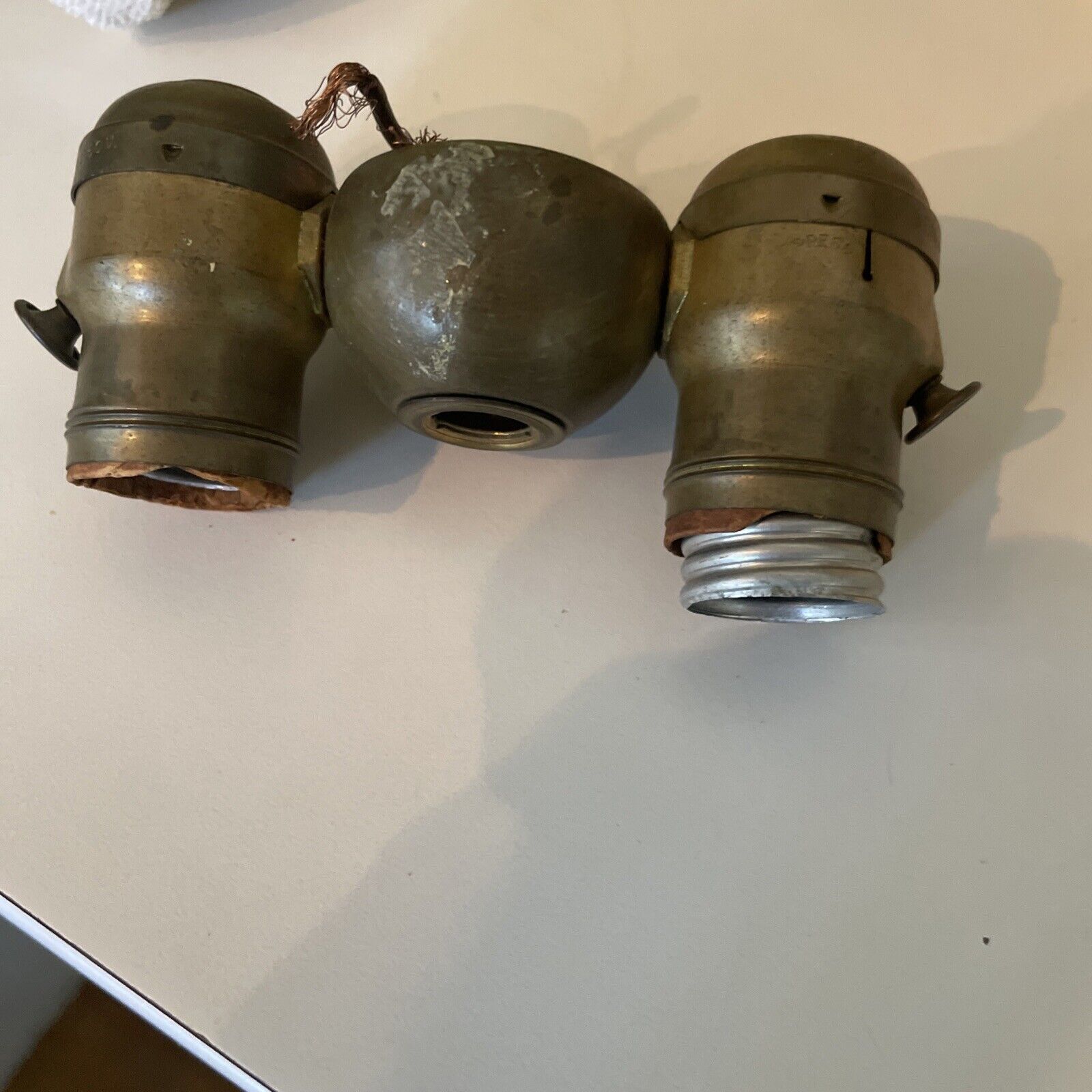 Antique Benjamin Dual Socket Lamp For Parts Or Restoration