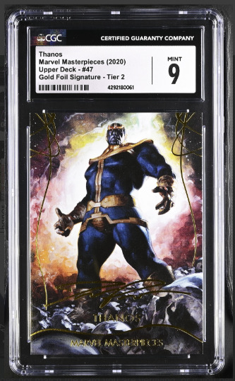 2020 Marvel Masterpieces Gold Foil Signature Thanos #47, CGC Graded 9, 🥇TOP POP