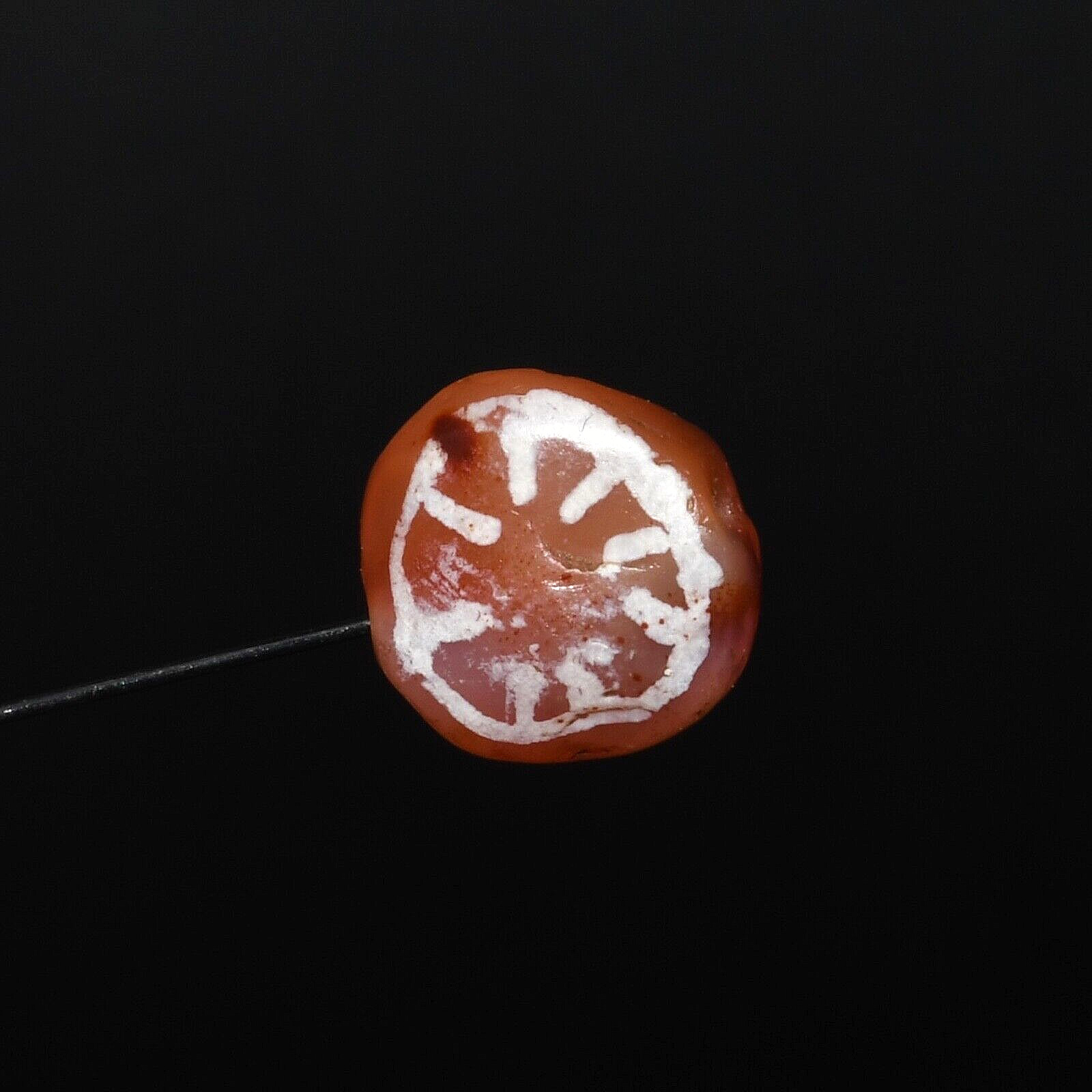 Authentic Ancient Etched Carnelian Bead with Extremely Rare Pattern
