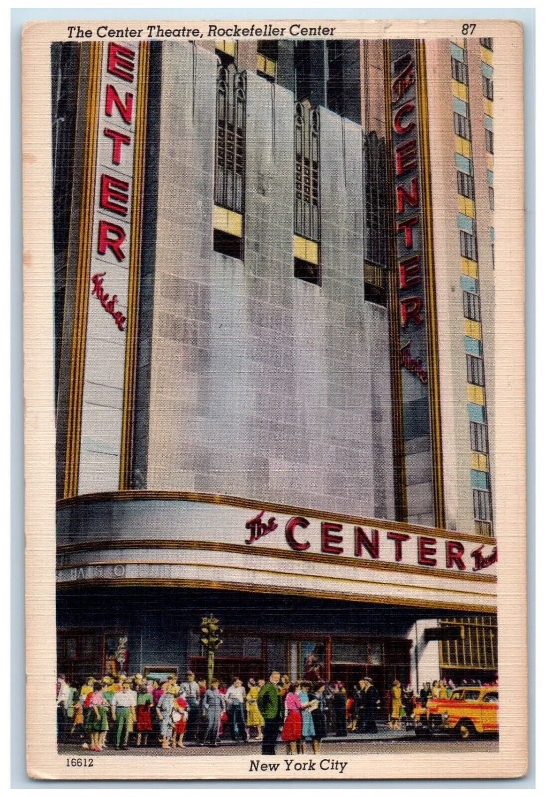 c1940\'s Center Theatre Rockefeller Center 1951 New York City NY Vintage Postcard