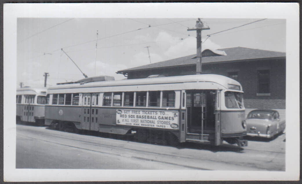 Boston Elevated Railway streetcar #3071 photo Boston Red Sox tckets 1950s