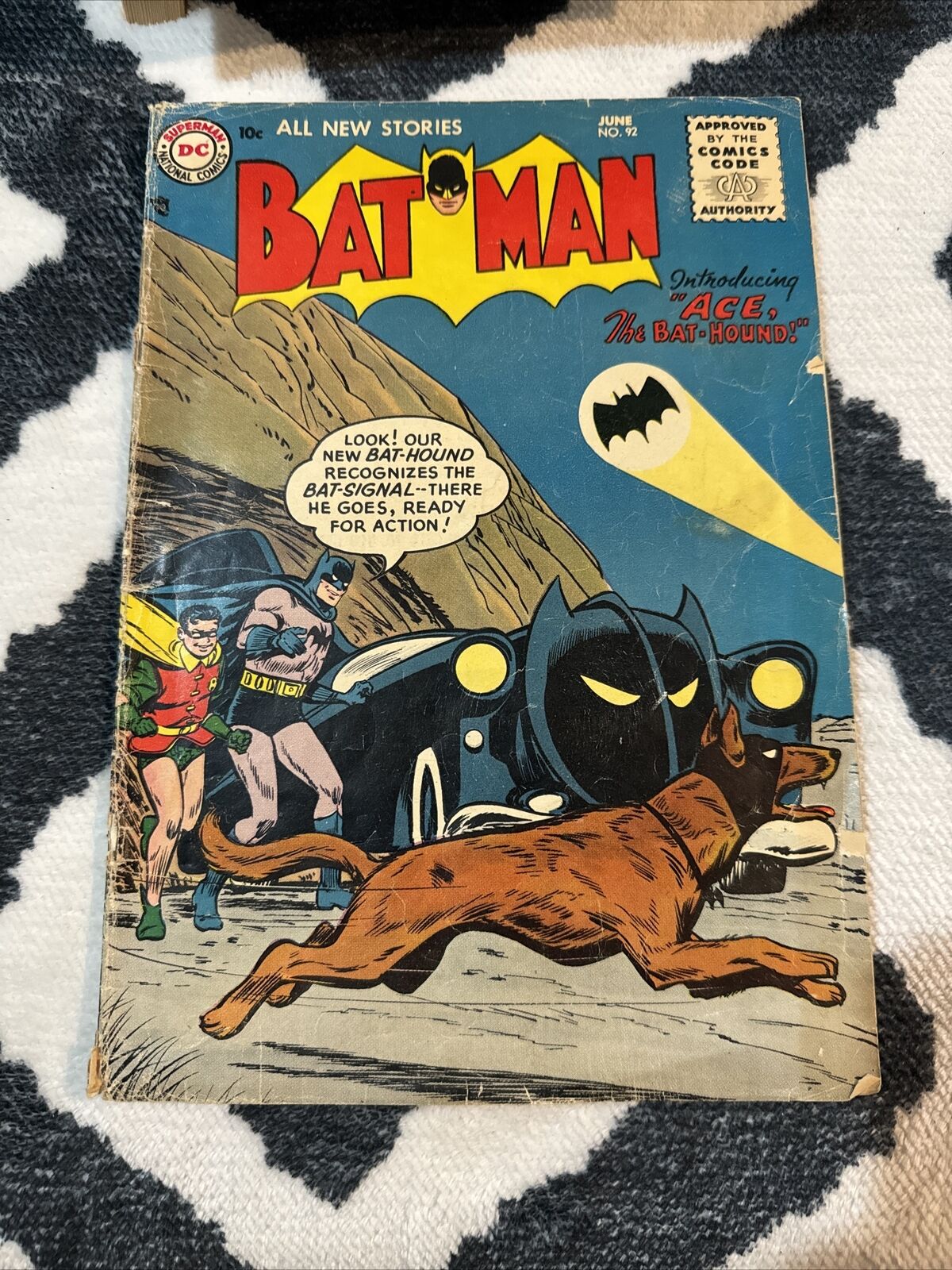 BATMAN #92 (1955) 1st ACE The Bat-Hound Golden Age Dc Comics