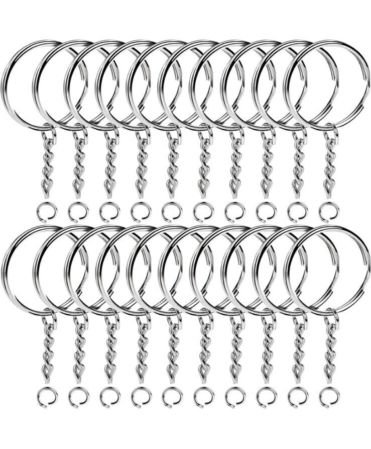 Key Chain Rings Keychain Rings Metal Split Key Chain Rings for Crafts 60pcs K
