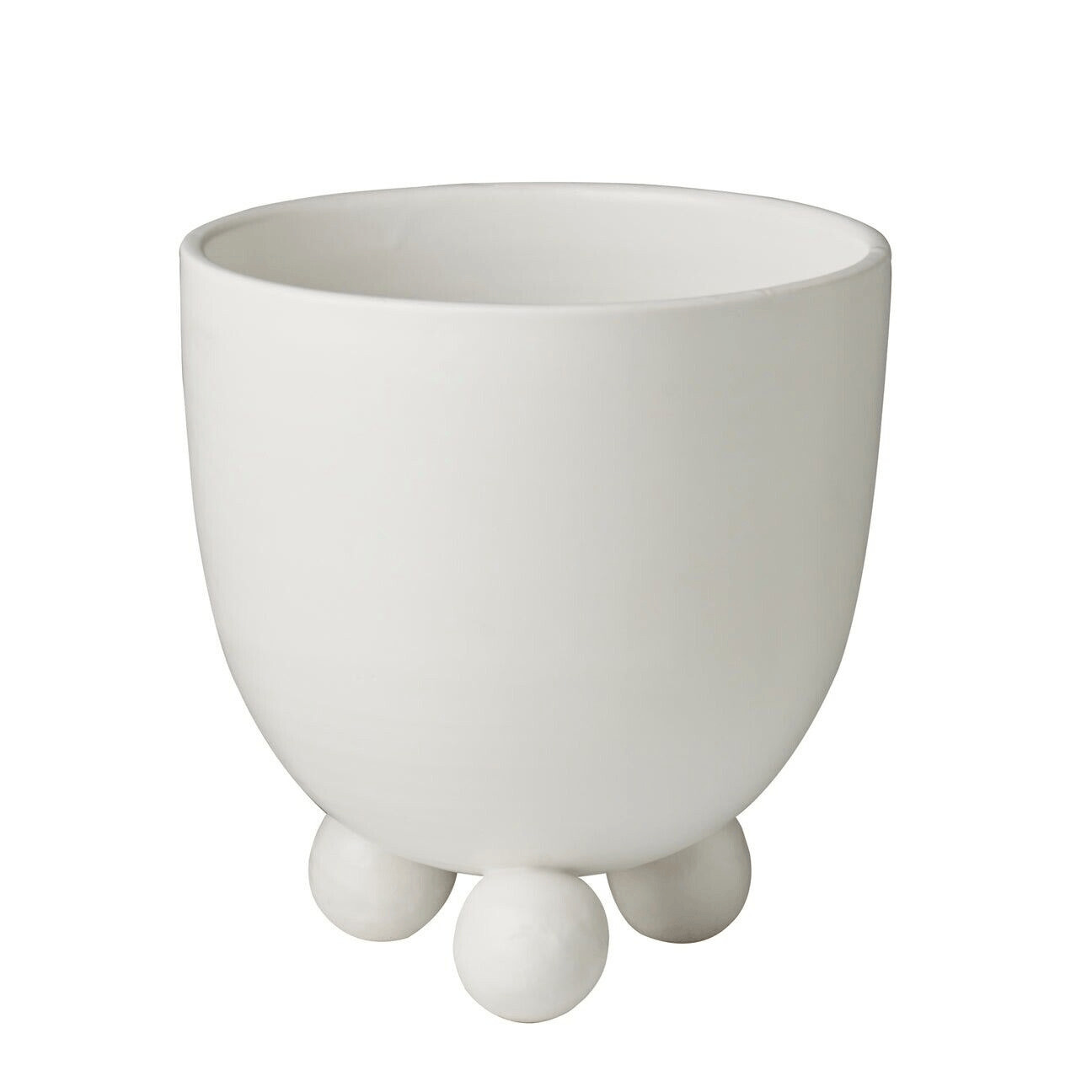 abigails italy pottery | Catalina Footed Cachepot Planter, Matte White