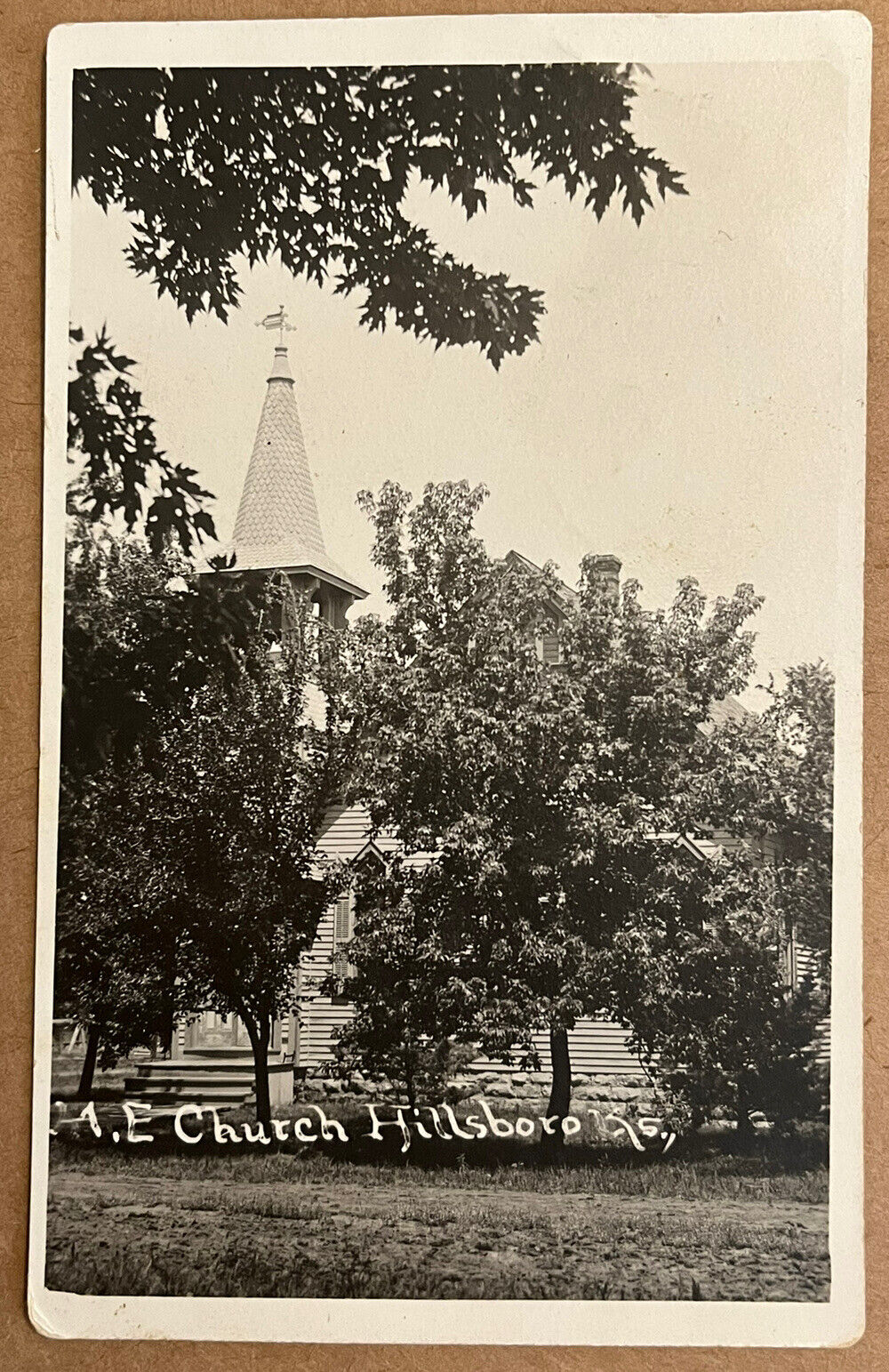 Hillsboro Kansas Methodist Evangelical Church Vintage Postcard 1908