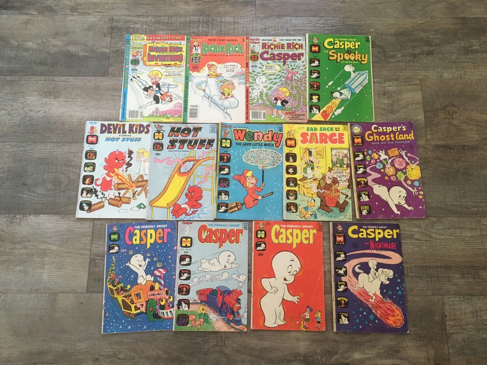 Lot of 13 Different Harvey Comics 1970s/1980s Casper Hot Stuff Sarge and More