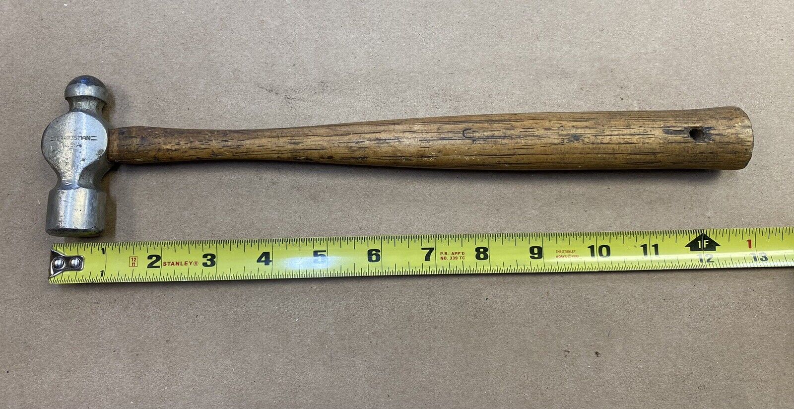Vintage Craftsman Ball Peen Hammer--Made in USA--Wood Handle (Pre-Owned)