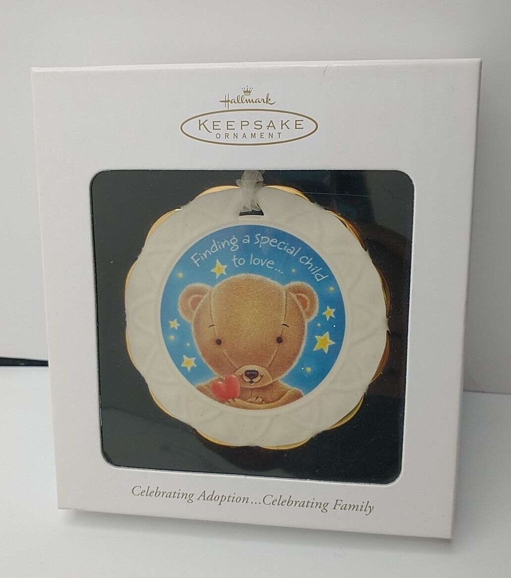 Hallmark Keepsake Celebrating Adoption Bear Christmas Ornament Open Box