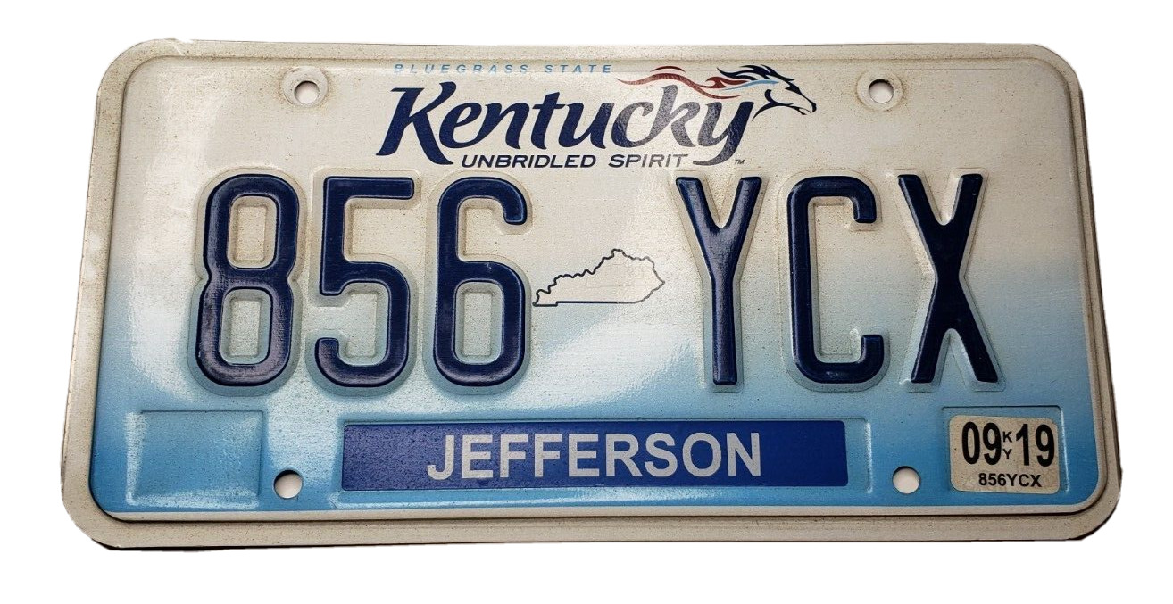 2019 Jefferson County KENTUCKY Unbridled Spirit License Plate # 856 YCX