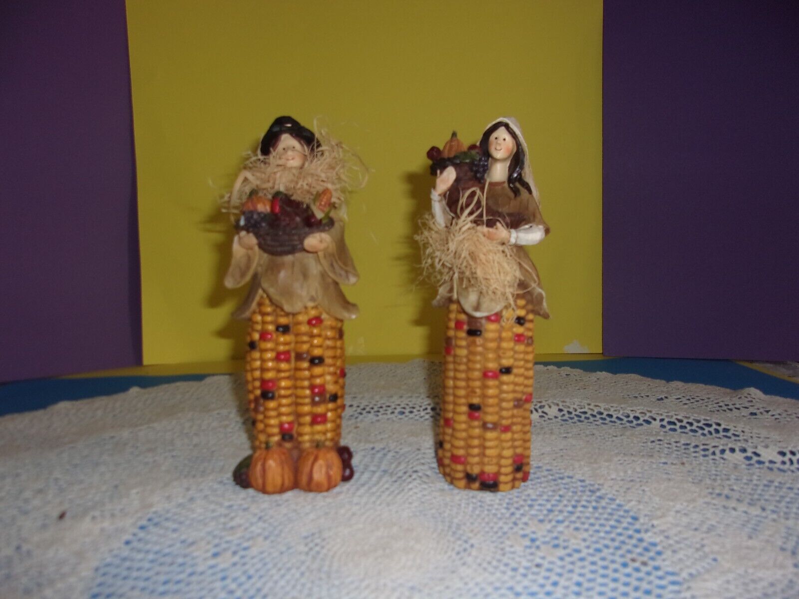 Vintage figurine of Harvest Corn Pilgram People