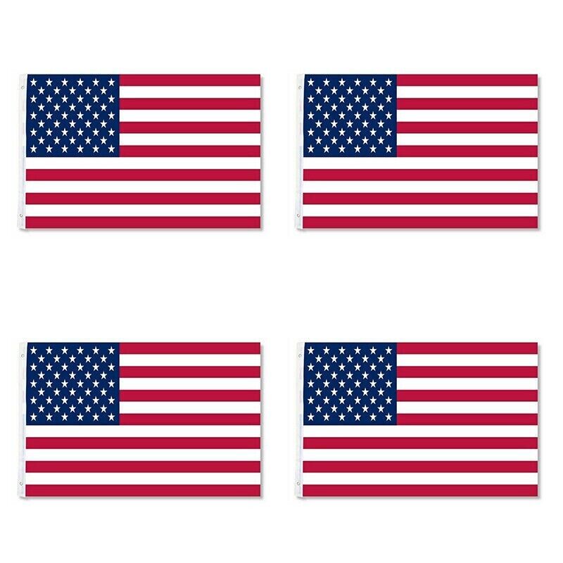 lot 4 4' x 6' ft. USA US American Flag Stars Grommets United States Wholesale