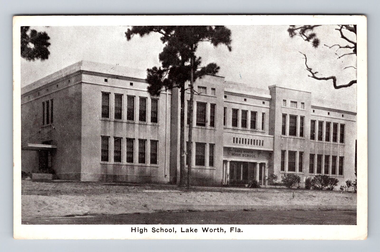 Lake Worth FL-Florida, Panoramic Public High School Antique Vintage Postcard