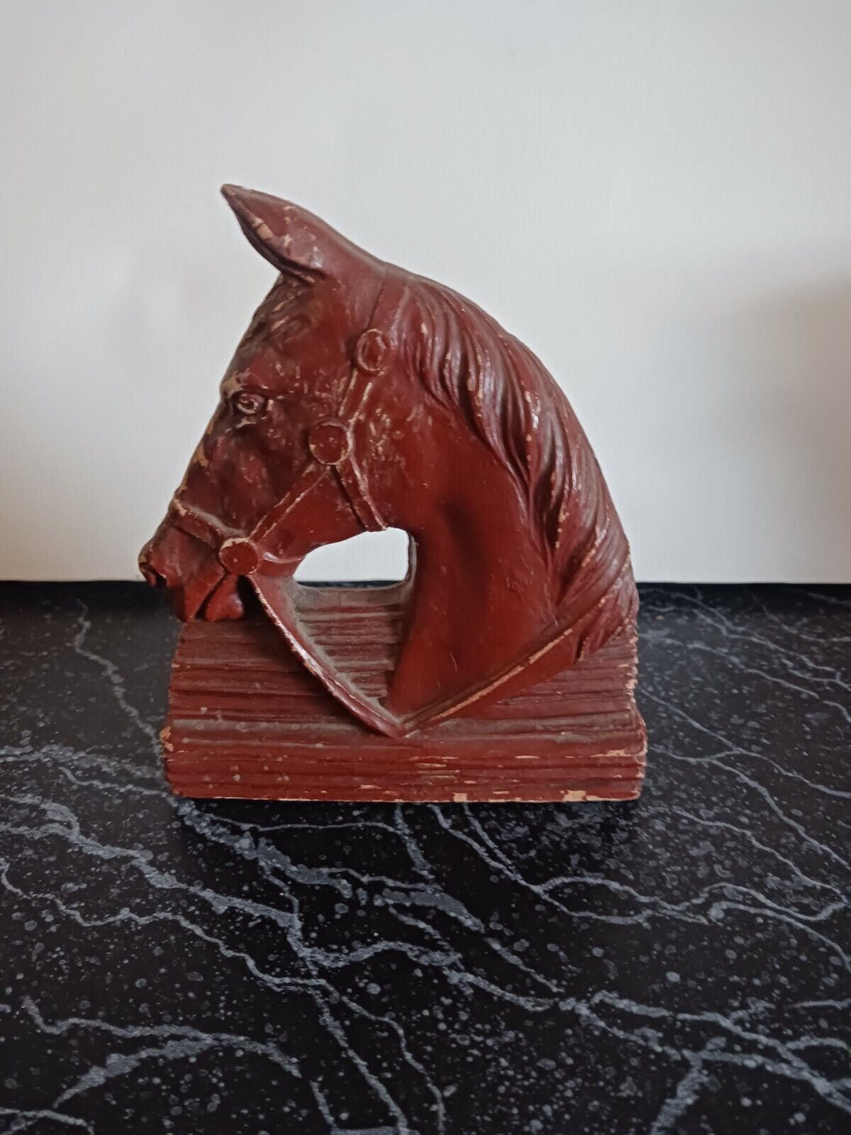 Vintage Repwood Syroco Horse Head Book End Only One