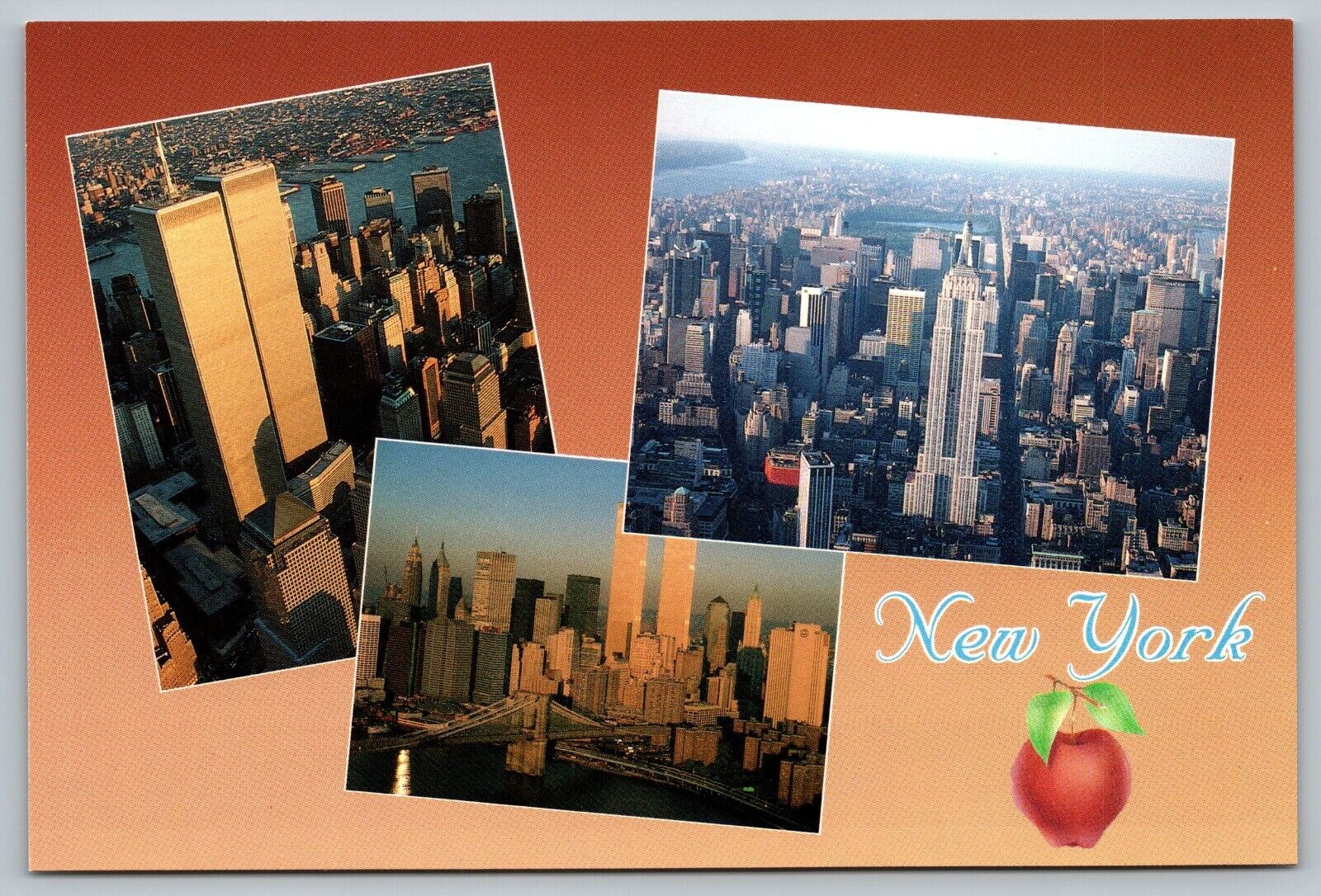 Postcard Twin Towers World Trade Center Multi View 9-11 Big Apple  New York NY