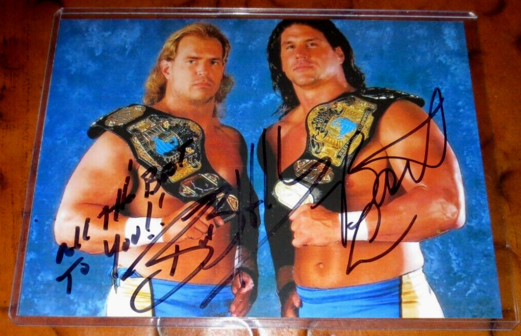 New Midnight Express signed autographed photo WWF WWE Bob Holly & Bart Gunn