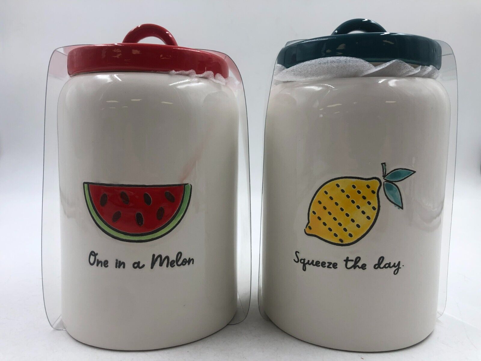 Boston Warehouse Ceramic 7in One in a Melon, Squeeze Day Canister Set CC02B17001