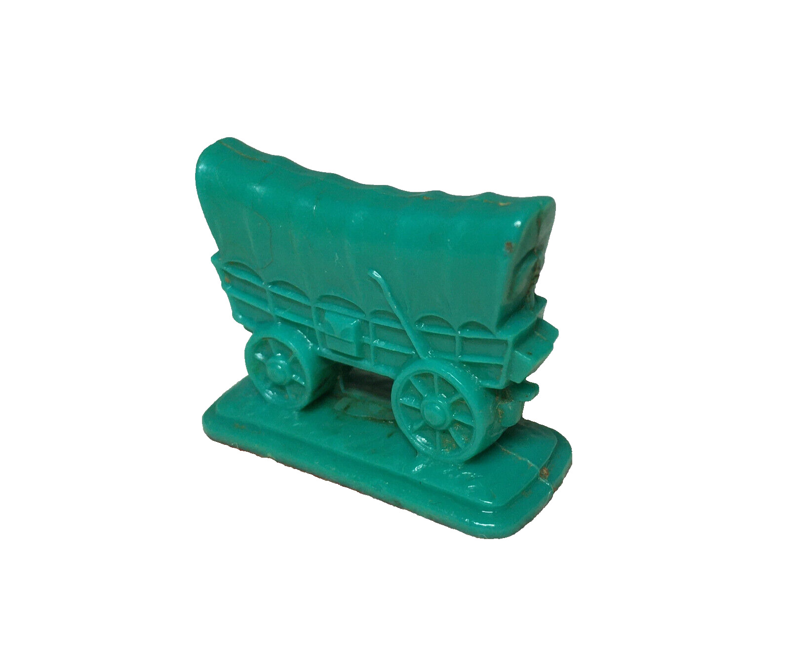 Rare 1950s Vintage Cracker Jack Prize Toy Green Covered Wagon Stand Up