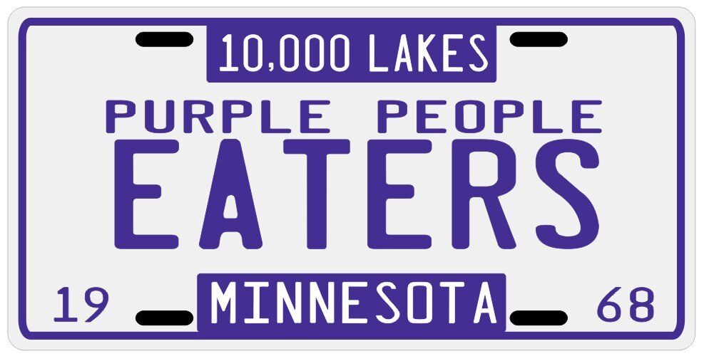 Minnesota Vikings Purple People Eaters 1968 License plate