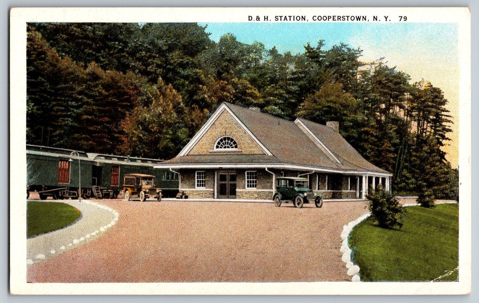 Cooperstown, New York NY - D. & H. Station - Vintage Postcards - Unposted