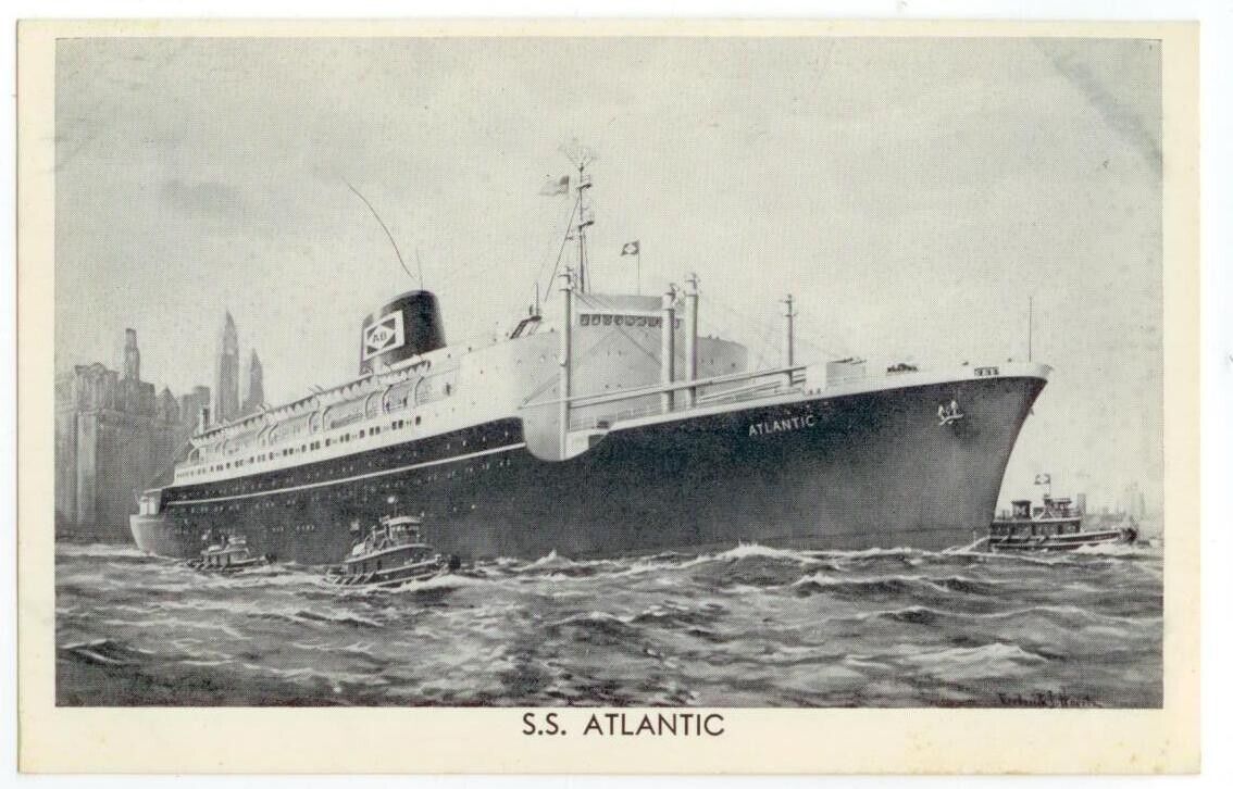 c1950s Steamship Atlantic American Banner Lines - former SS Badger Mariner