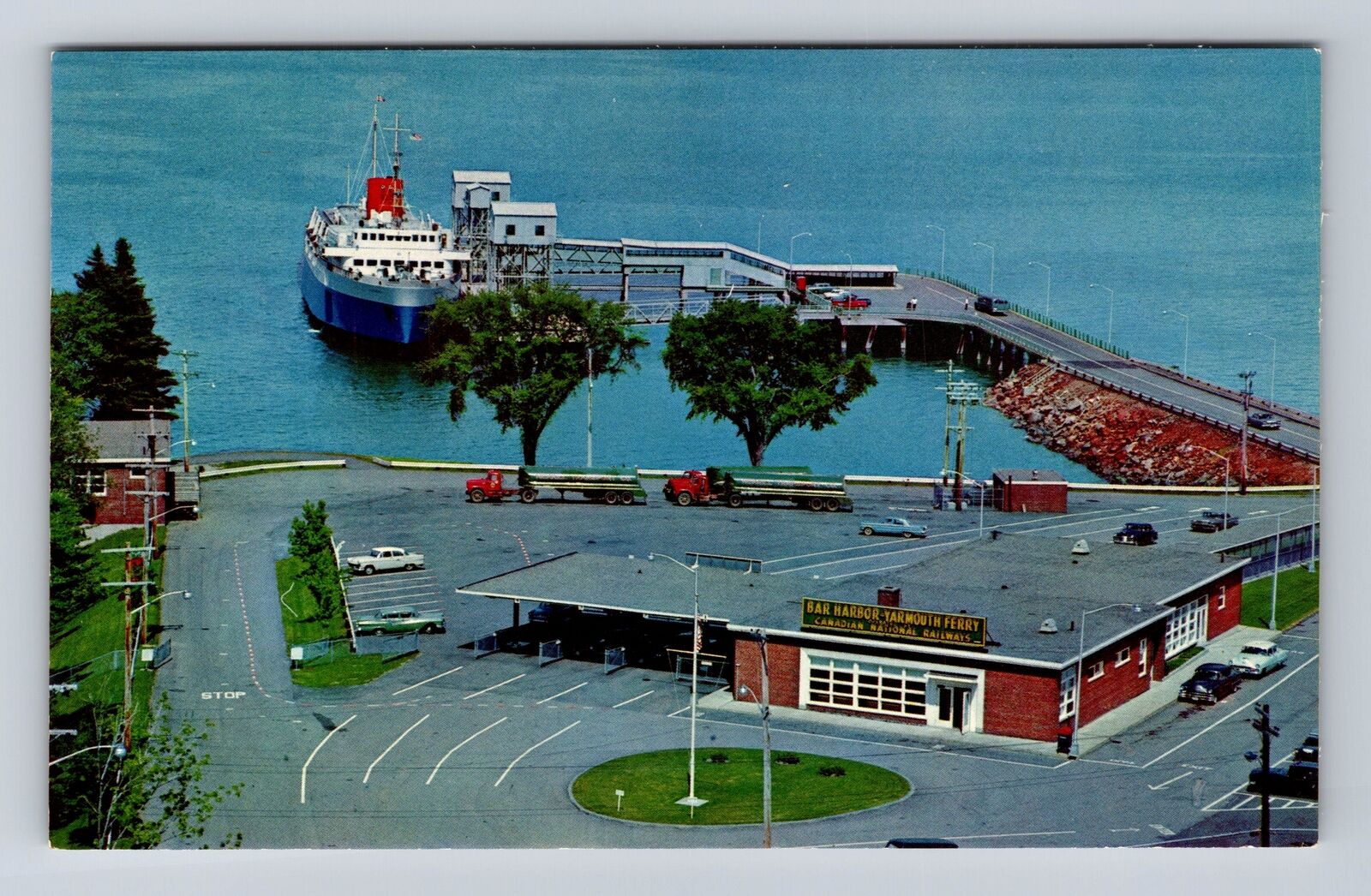 Bar Harbor ME-Maine, Bar Harbor Ferry Terminal, Bluenose, Vintage Postcard