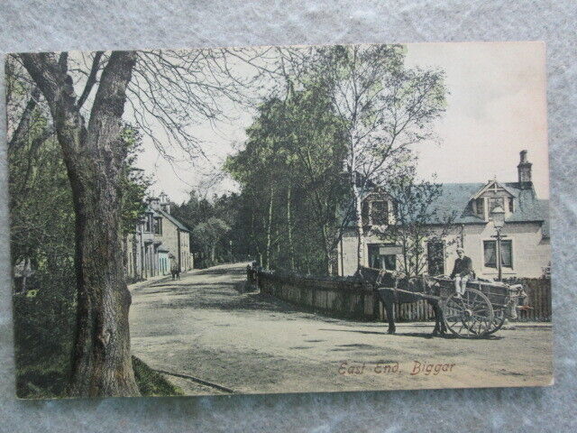 Antique East End, Biggar, South Lanarkshire, Scotland Postcard 1905