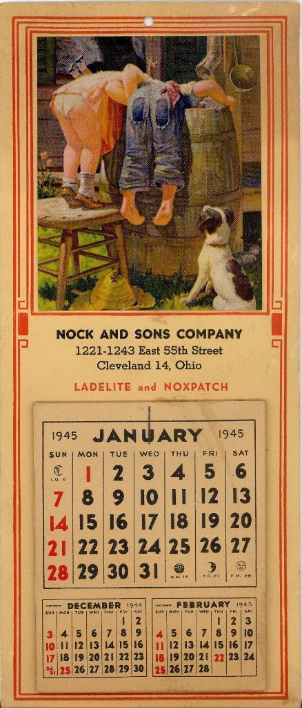 1945 Advertising Calendar \