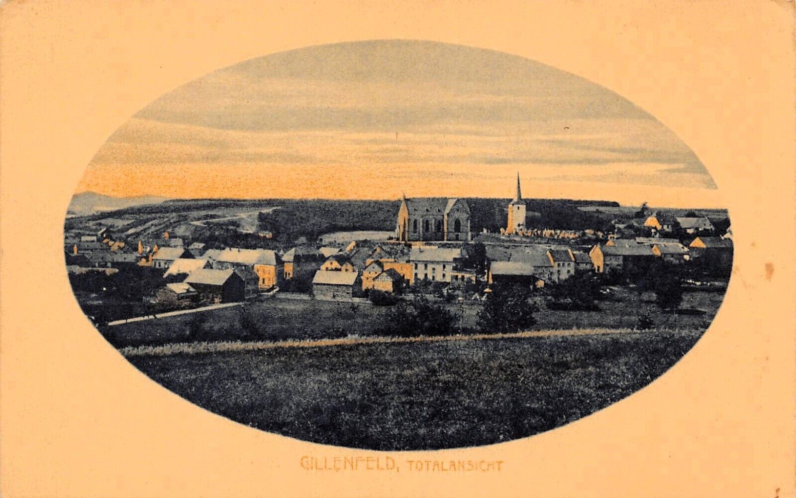 Gillenfeld Germany St Andreas Church Skyline Early 1900s Vtg Postcard D47
