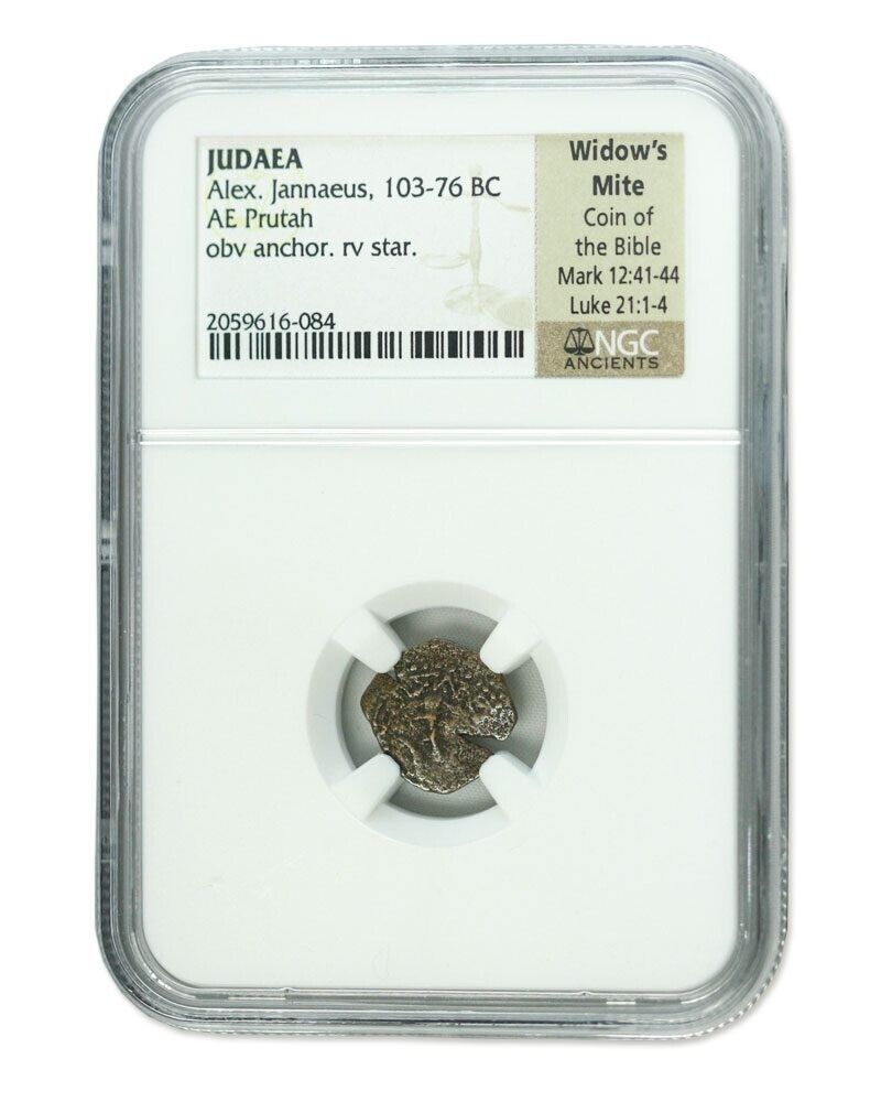 NGC Certified Widows Mite: Judean Prutah (103-76 BC) Medium Grade Biblical Coin