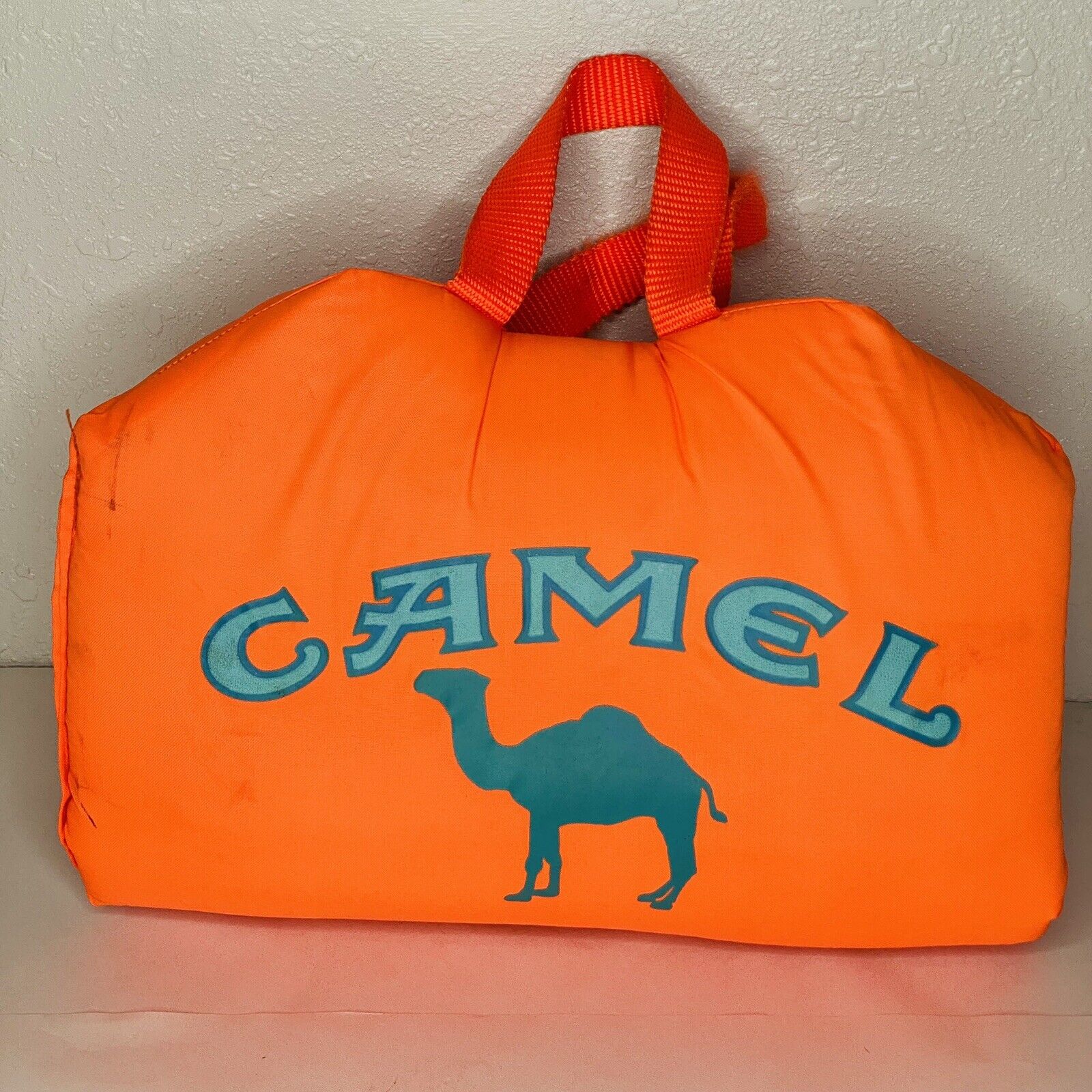 Vtg Camel Cigarette Hot Microwavable Bun Seat Warmer Cushion Hunter Orange Cigs