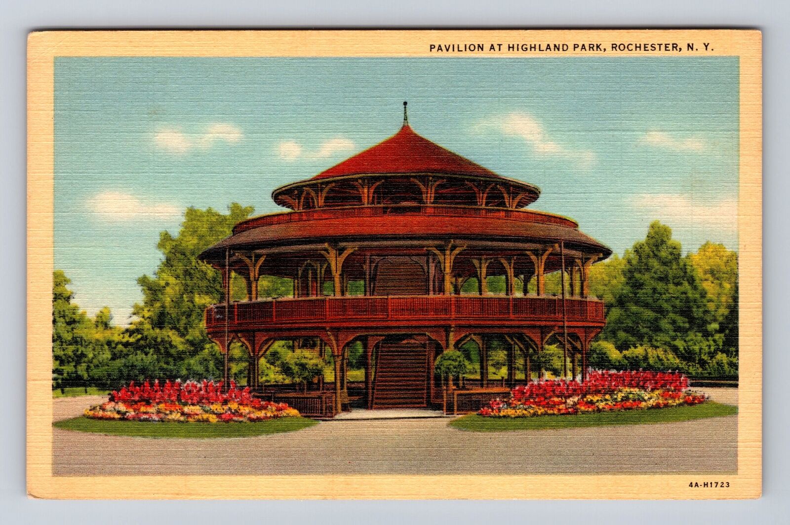 Rochester NY-New York, Pavilion At Highland Park, Antique, Vintage Postcard