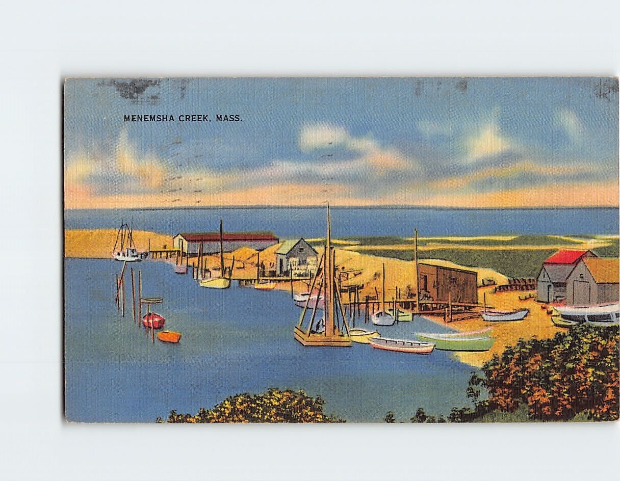 Postcard Menemsha Creek Aquinnah Massachusetts USA