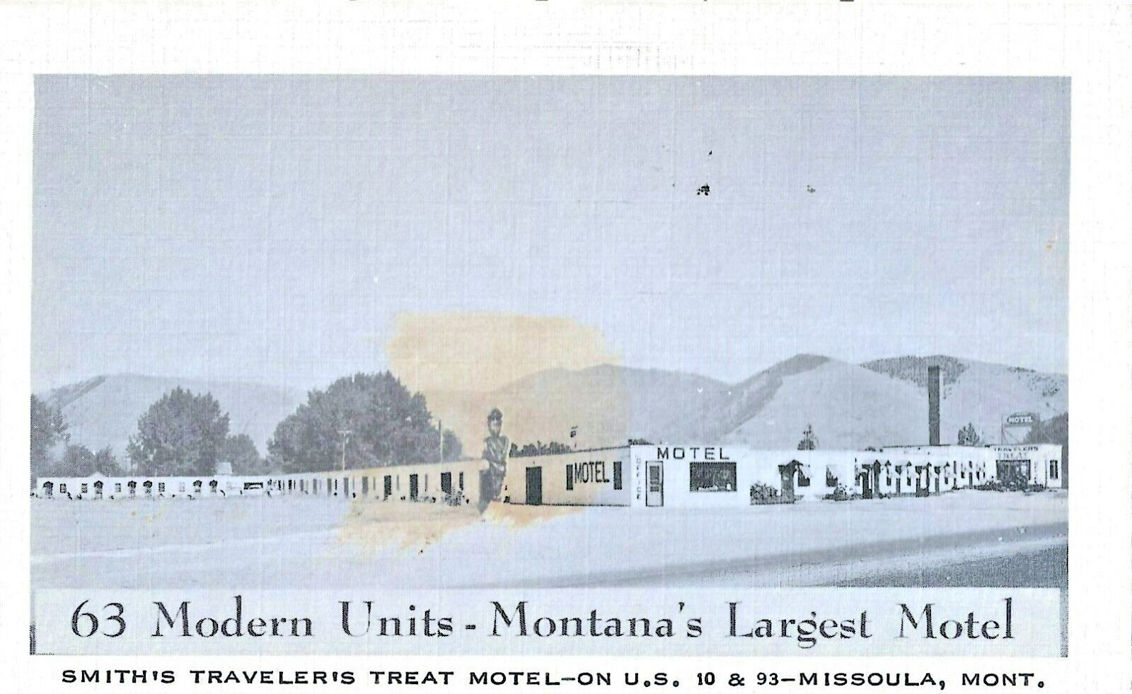 VTG Linen Postcard Smith\'s Traveler\'s Treat Motel Missoula Montana Posted 1955