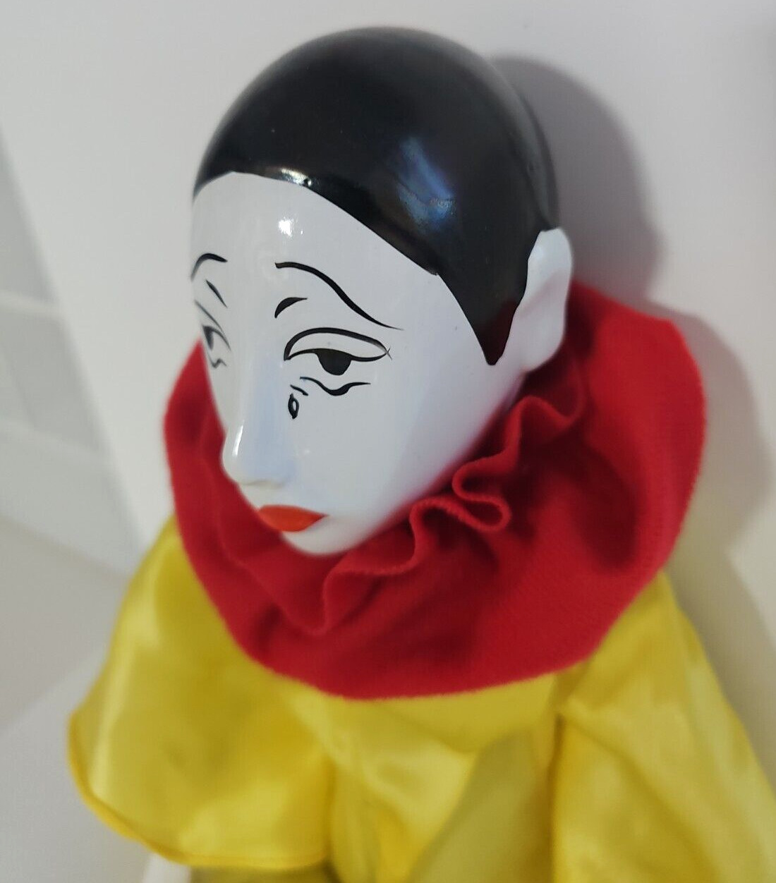 Vintage Clown Doll with Porcelain Head 20” Sad Faced Crying Clown