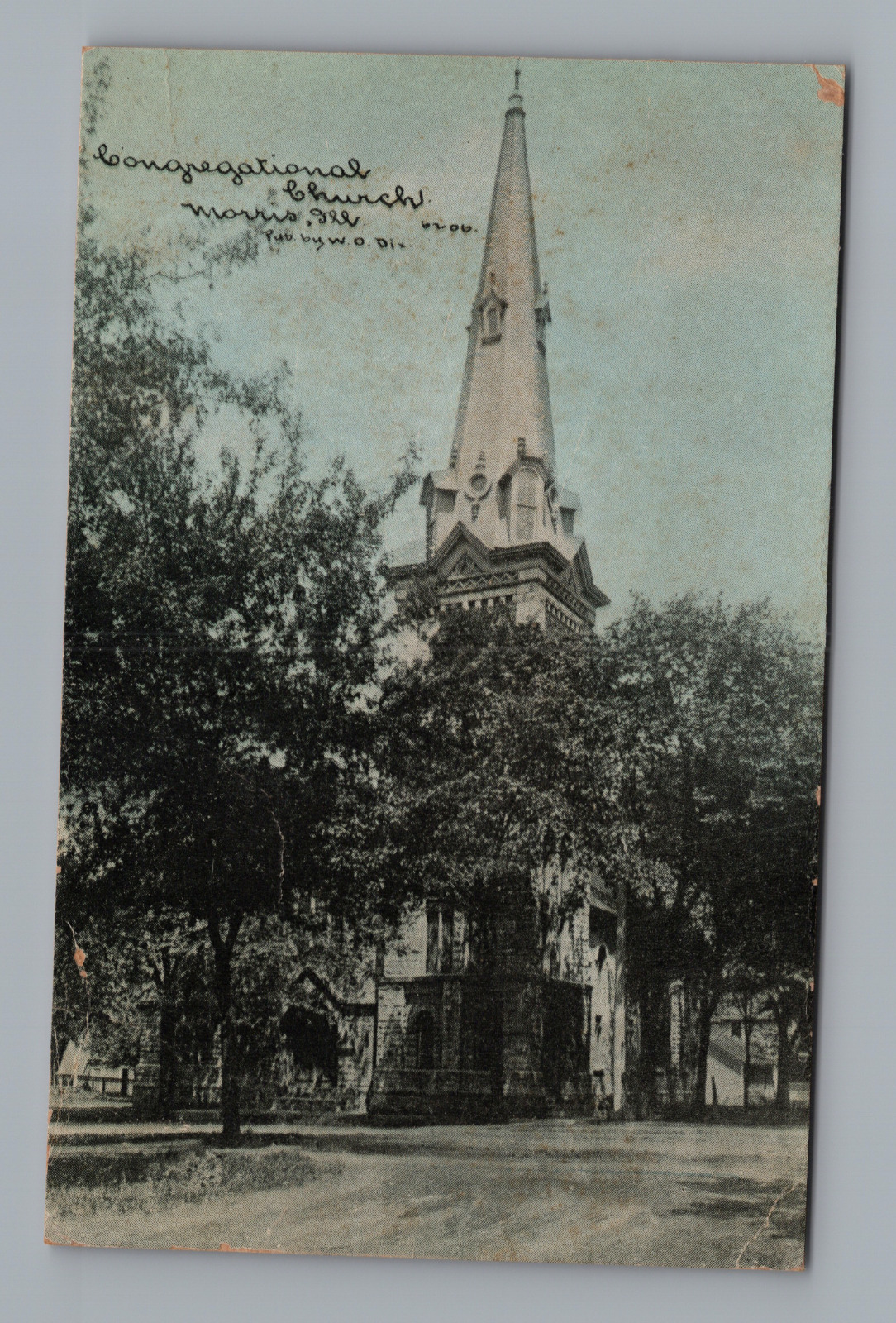 Postcard Congregational Church Morris Illinois *A1107