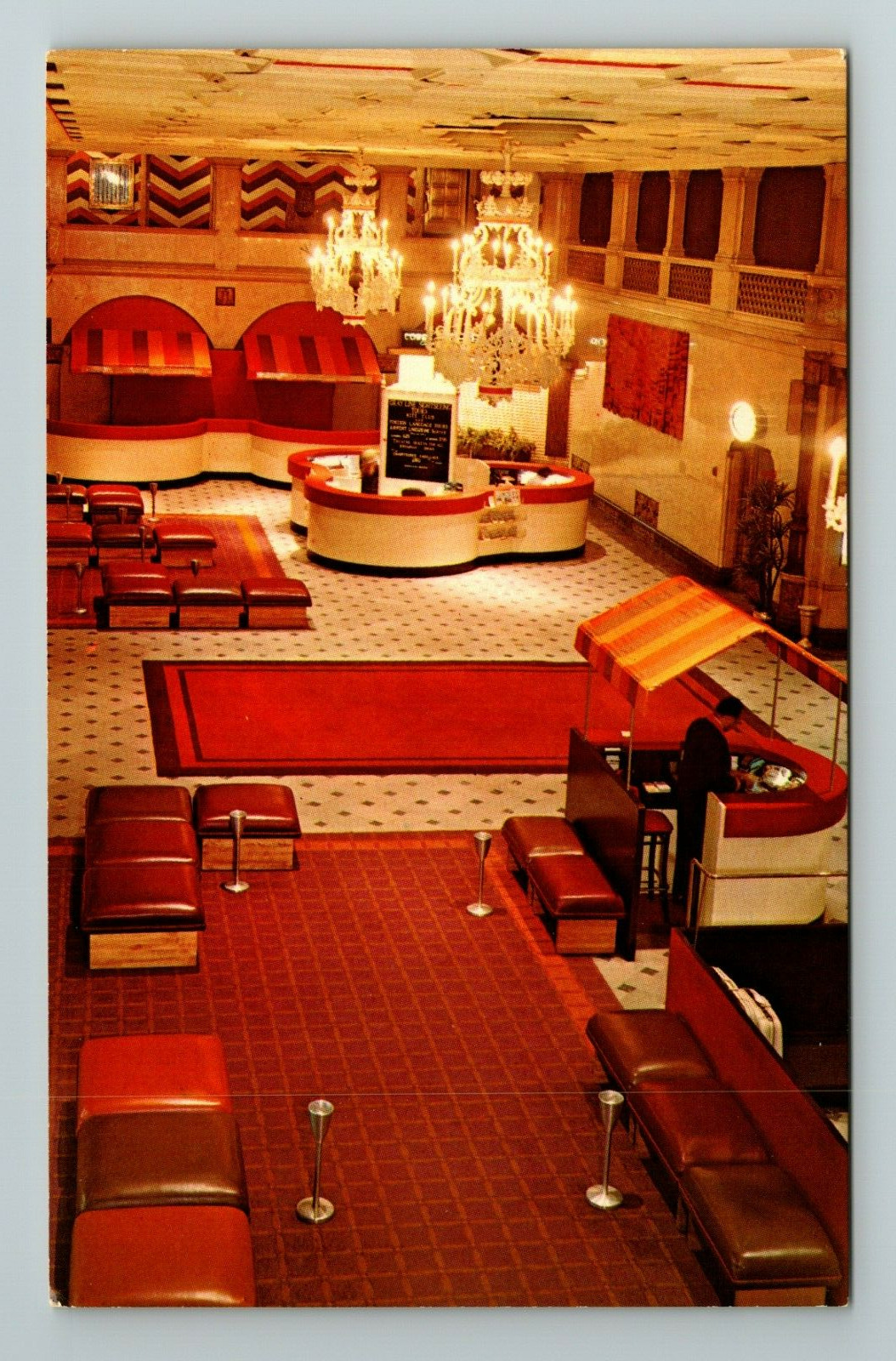 New York City NY, The Hotel Taft, Main Lobby, Vintage Postcard