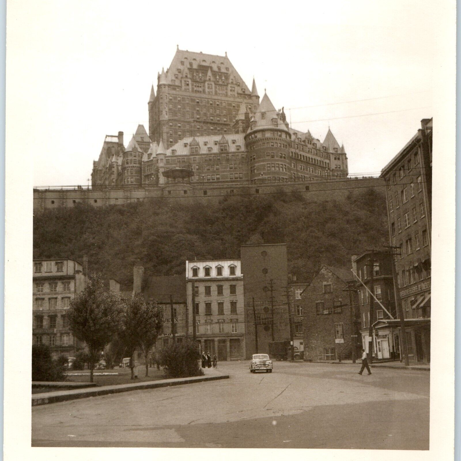 c1940s Lower Town, Basse-Ville, Quebec City Real Photo Chateau Frontenac C47