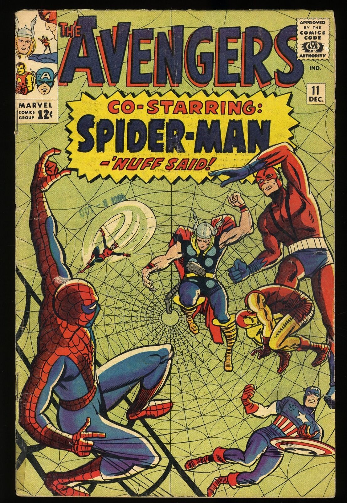 Avengers #11 VG+ 4.5 2nd Appearance Kang Spider-Man Crossover Marvel 1964