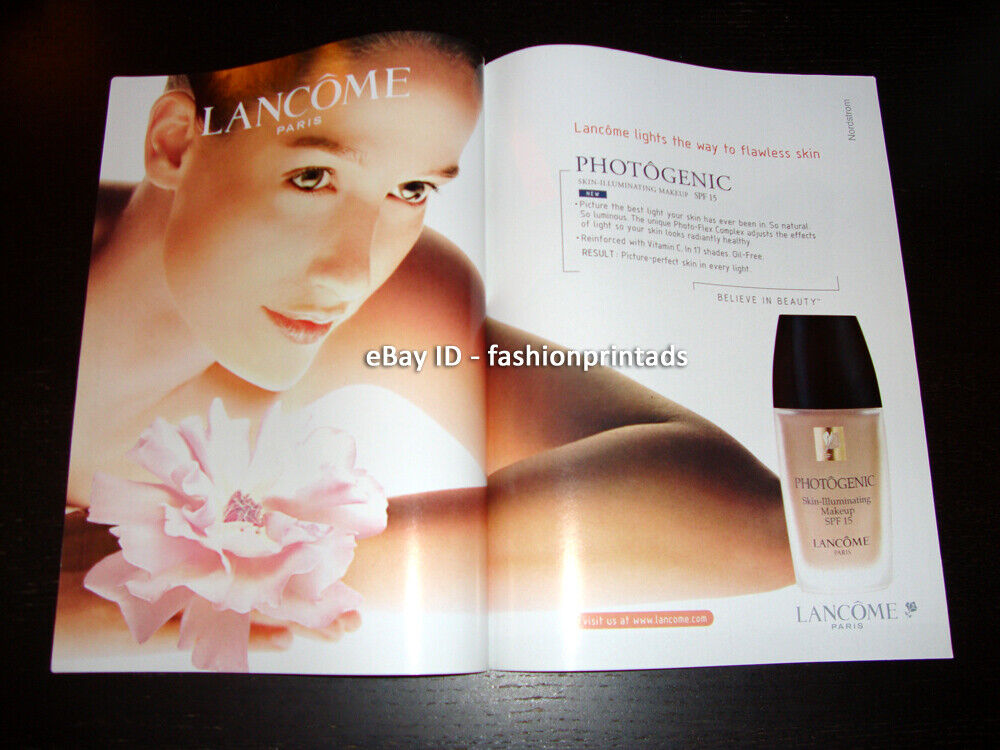 LANCOME Cosmetics 2-Page Magazine PRINT AD 2000 MARIE GILLAIN photogenic