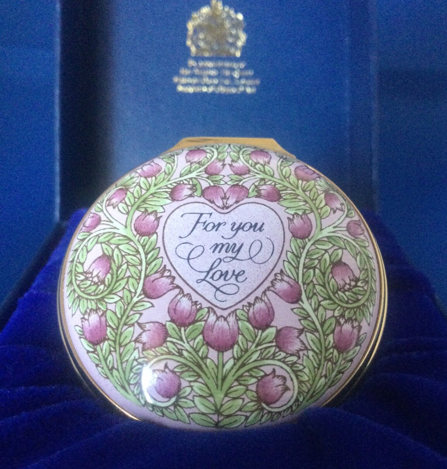 Halcyon Days 1993 Valentines Day *For You My Love* in Original Presentation Box