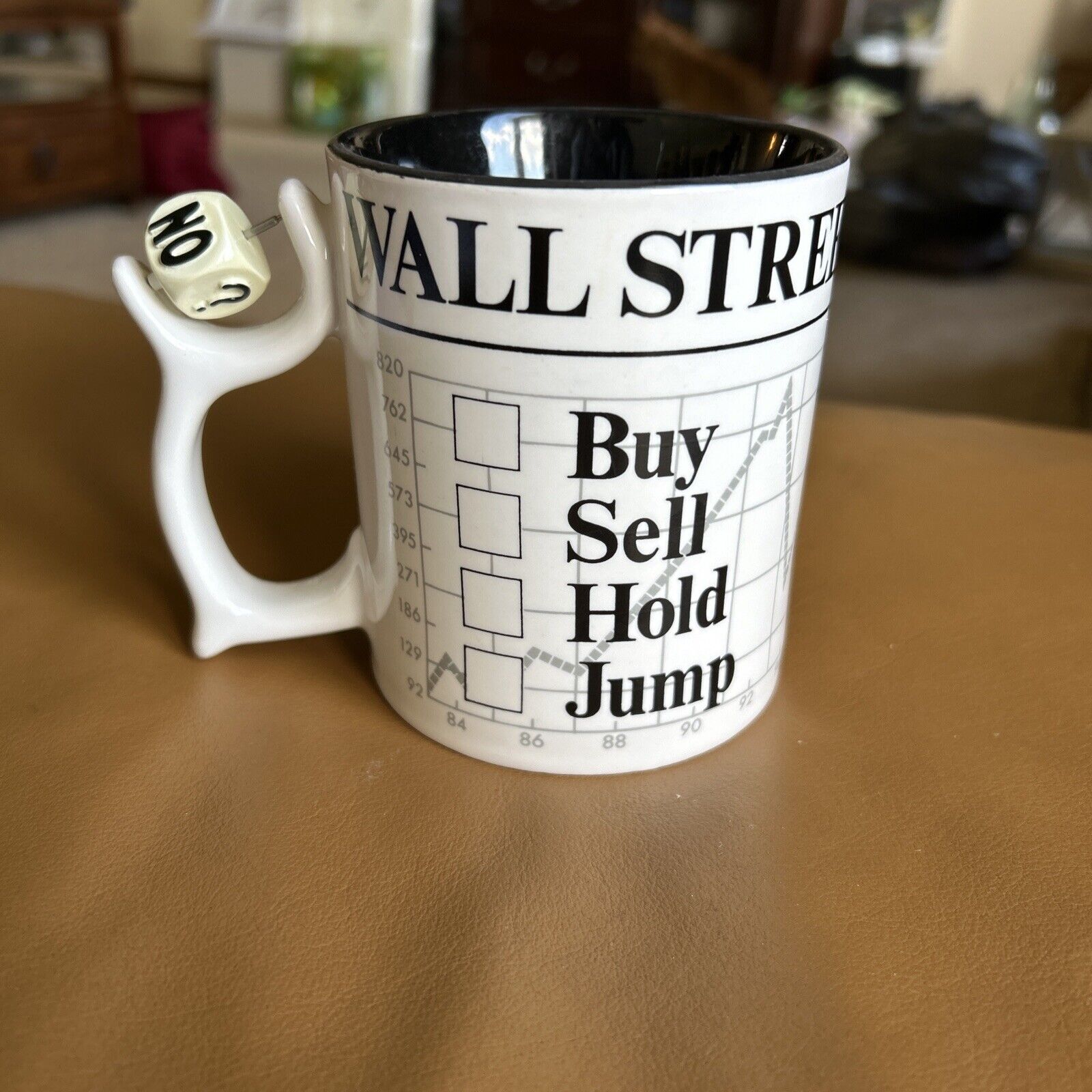 Wall Street Stock Buy Sell Hold Jump Coffee Mug Spinners Dice Gamble Market