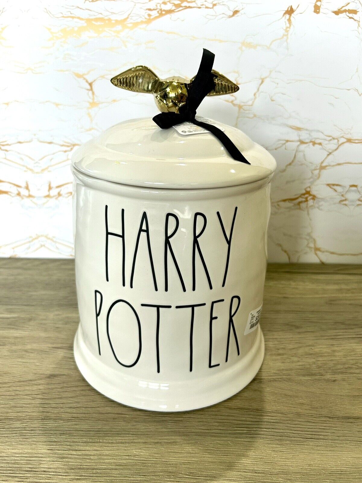 NWT Rae Dunn Harry Potter Ceramic Canister The Golden Snitch