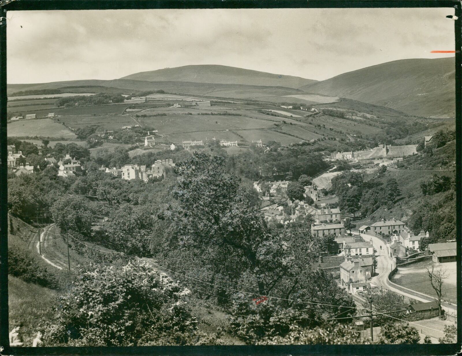 A picturesque view of Laxey Village and Snaefel... - Vintage Photograph 1268023