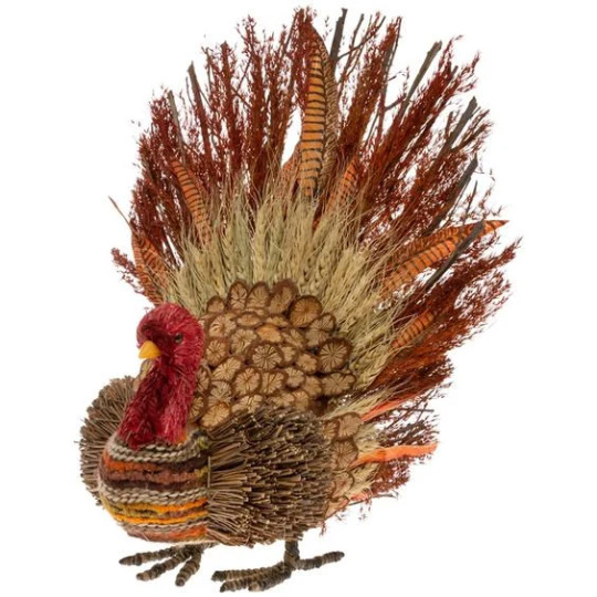 Lance Large Twig Feather Turkey Thanksgiving Fall Decor Centerpiece