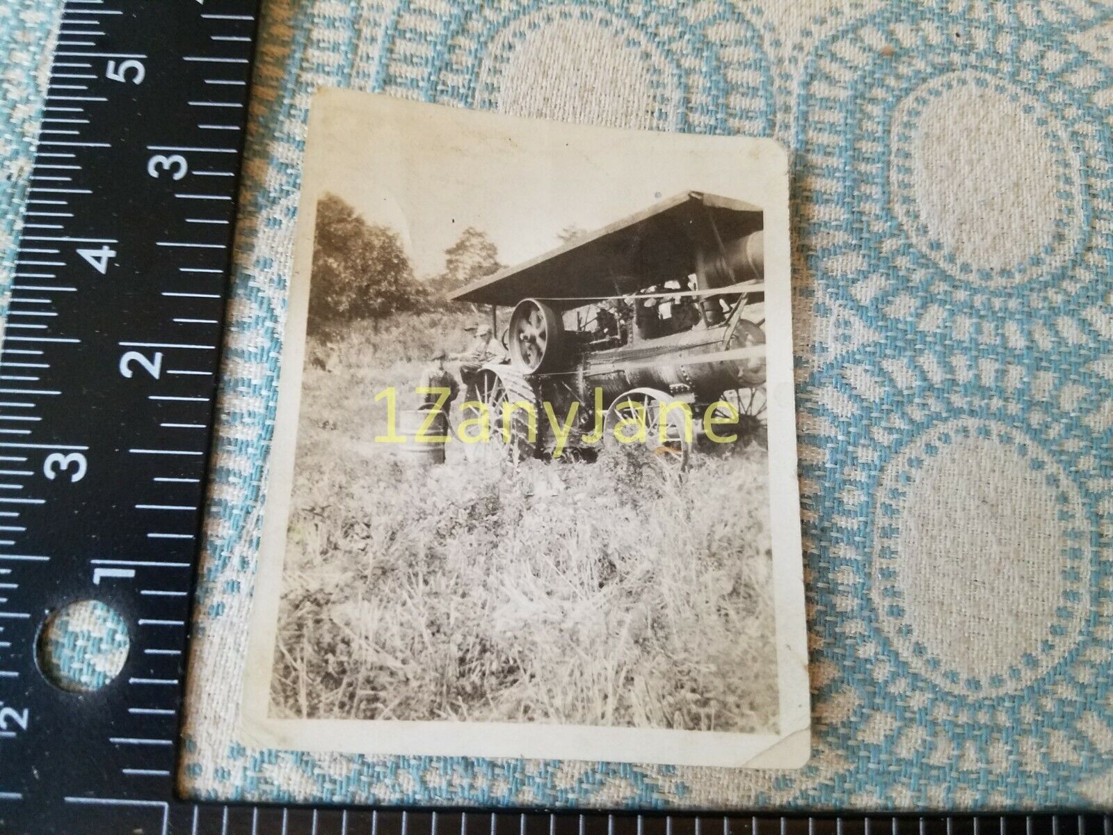 A344 VINTAGE TRAIN ENGINE PHOTO Railroad ANTIQUE TRACTOR AND FARMER