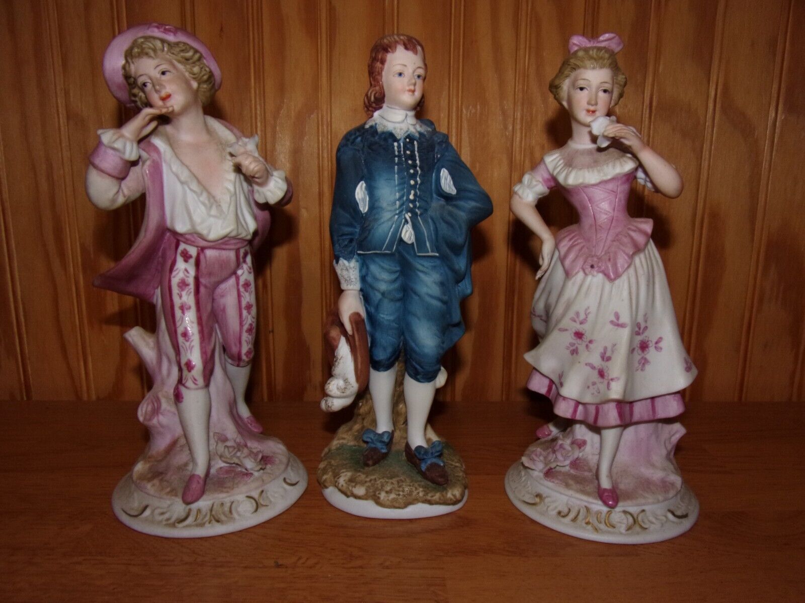 Vintage Lefton China Hand Painted Figurine ~ Man & Woman lot 8in Tall