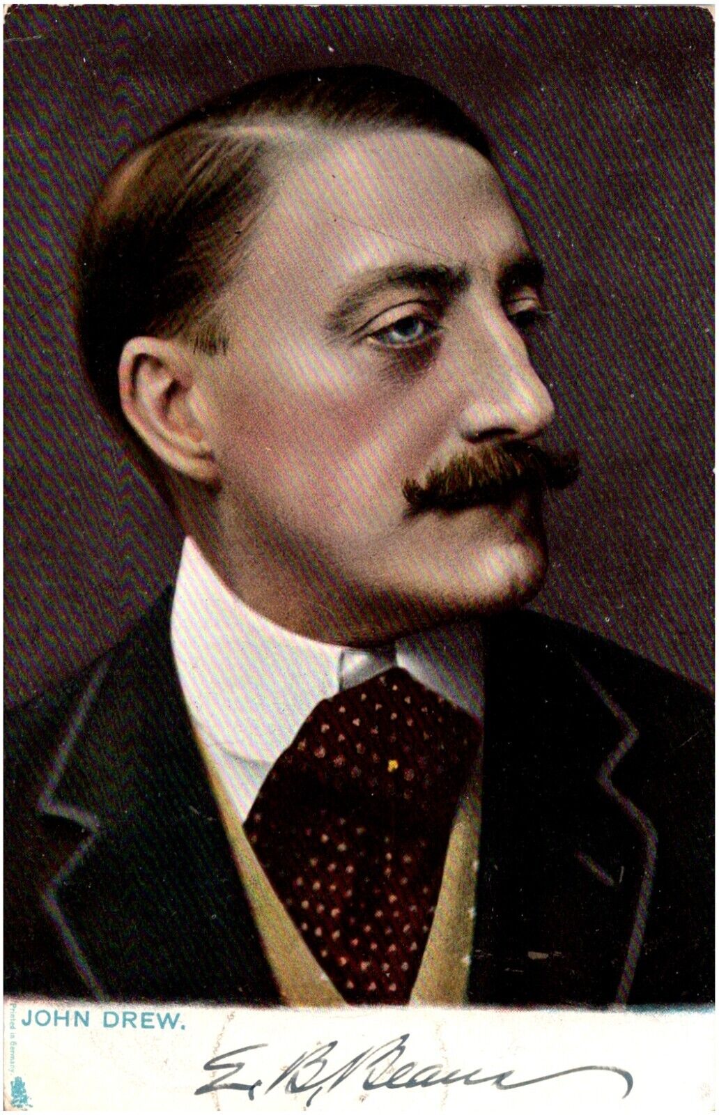 John Drew Jr. Stage Actor Portrait Raphael Tuck Hand-Tinted Photo 1908 Postcard